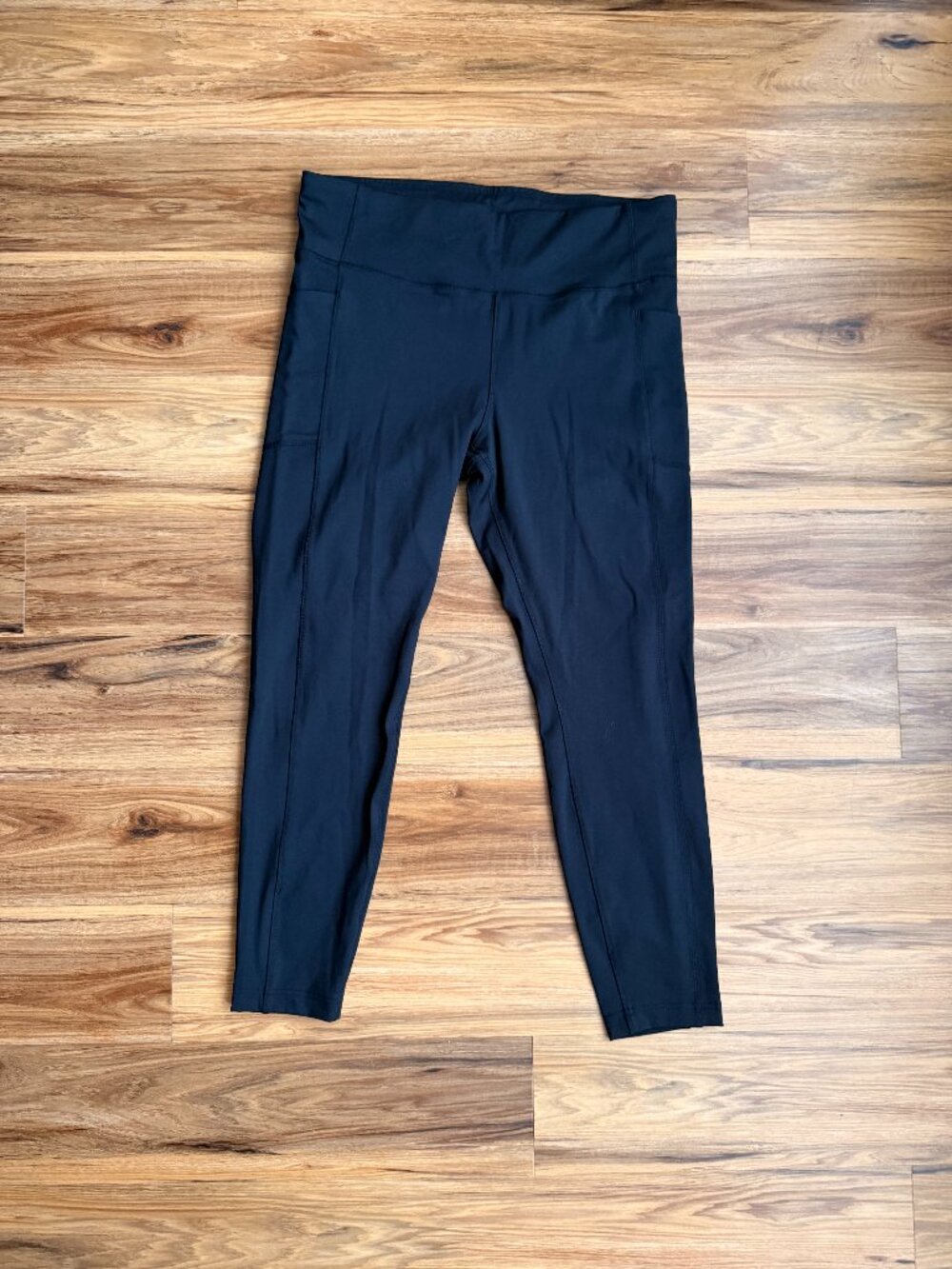 Land's End High Waisted Black Leggings with Pockets NWT